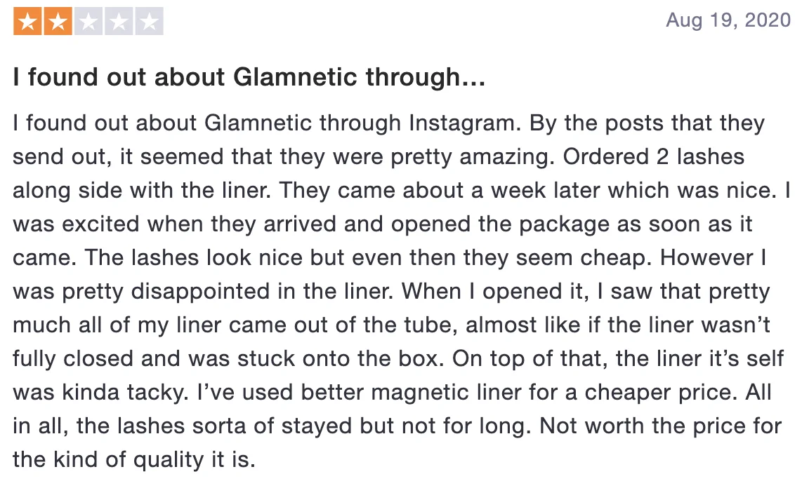 Review of Glamnetic: I found out about Glamnetic through... (2 stars)